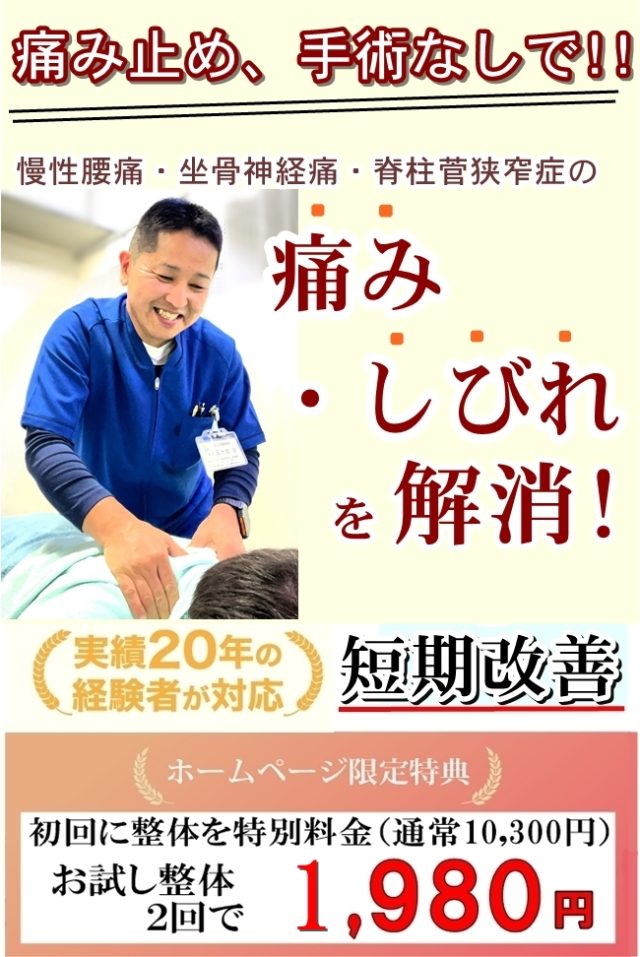 座間市で慢性腰痛にお悩みの方に当整体院からのご案内